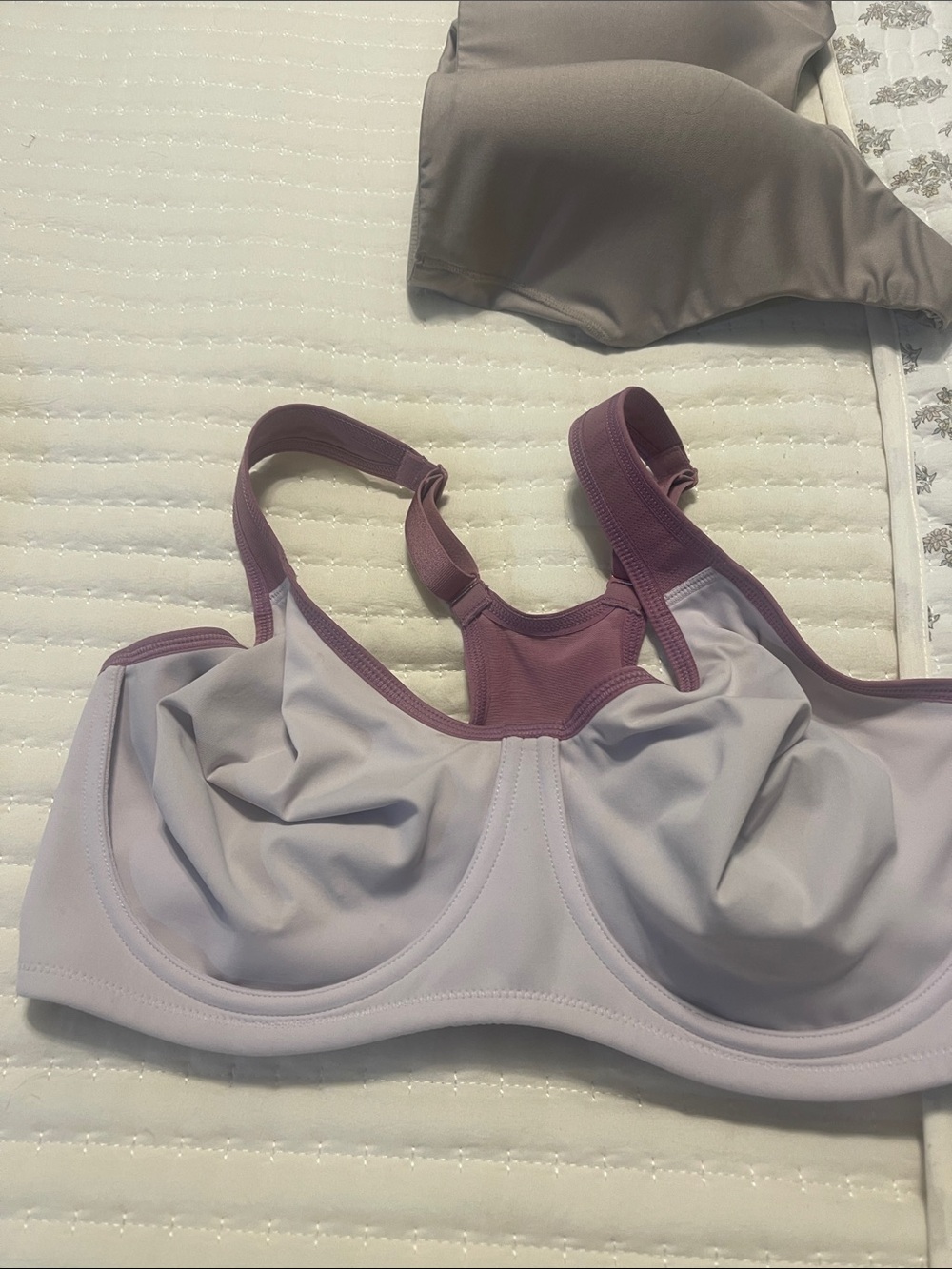 Light Lavender & Mauve Wireless Support Bra - Comfortable Everyday Fit